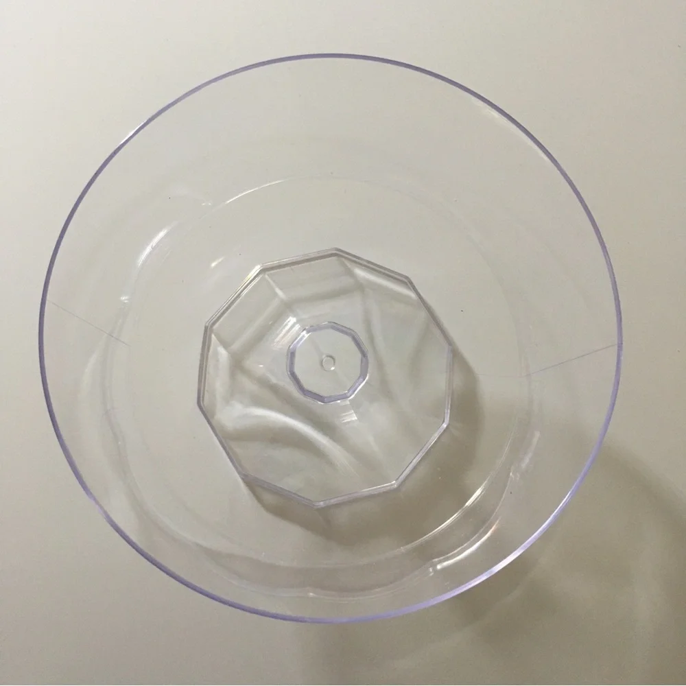Clear Acrylic Round Pedestal Decorative Storage Candy Dish with Decagon Base
